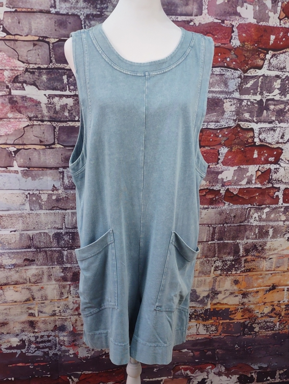 Rae Mode Washed Denim Romper